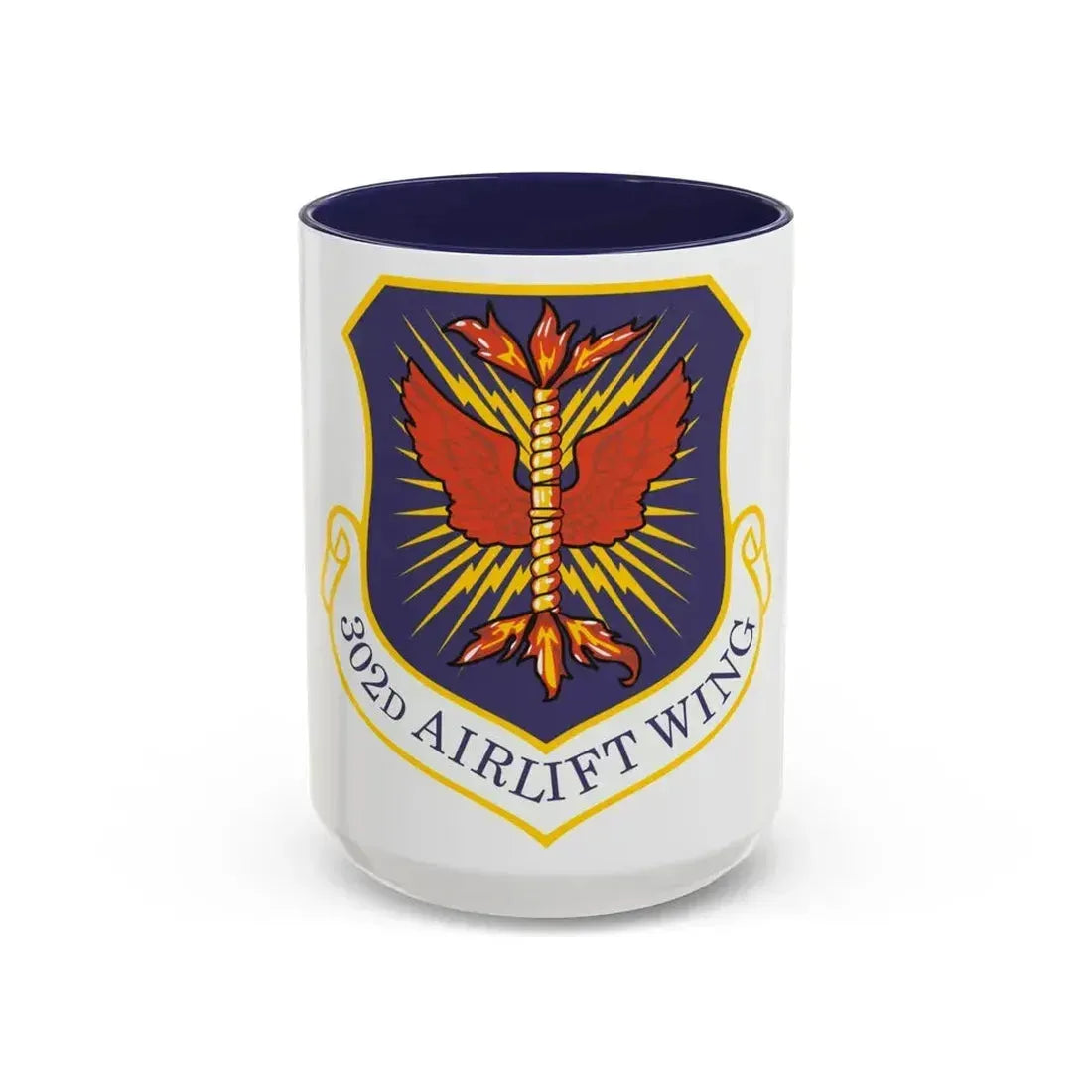 302d Airlift Wing (U.S. Air Force) Accent Coffee Mug 15oz Navy - Go Mug Yourself