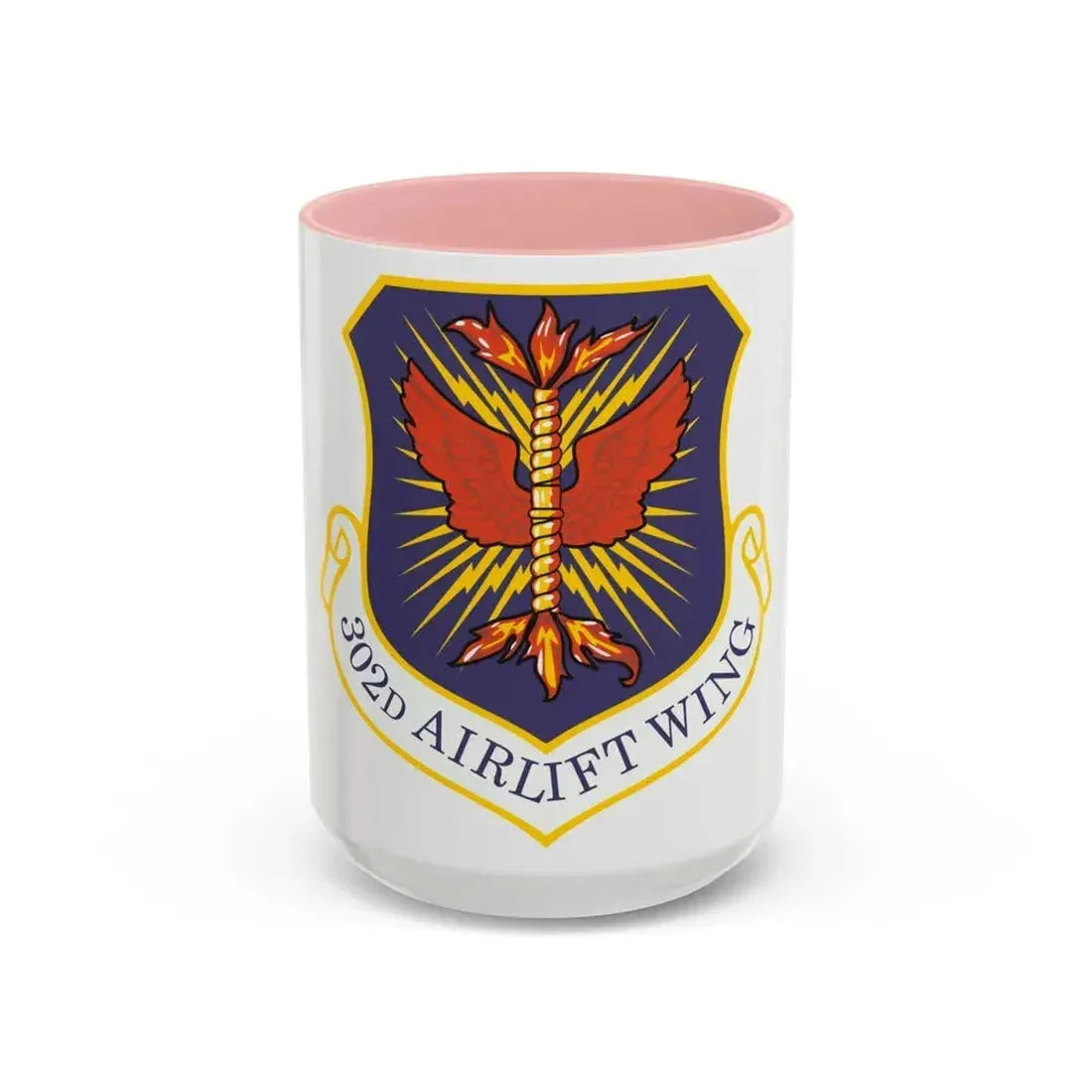 302d Airlift Wing (U.S. Air Force) Accent Coffee Mug 15oz Pink - Go Mug Yourself