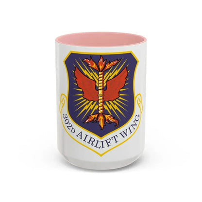 302d Airlift Wing (U.S. Air Force) Accent Coffee Mug 15oz Pink - Go Mug Yourself