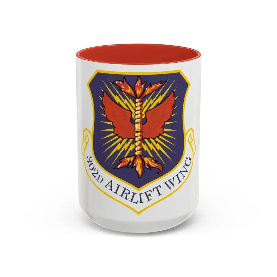 302d Airlift Wing (U.S. Air Force) Accent Coffee Mug 15oz Red - Go Mug Yourself