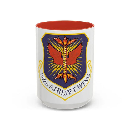 302d Airlift Wing (U.S. Air Force) Accent Coffee Mug 15oz Red - Go Mug Yourself