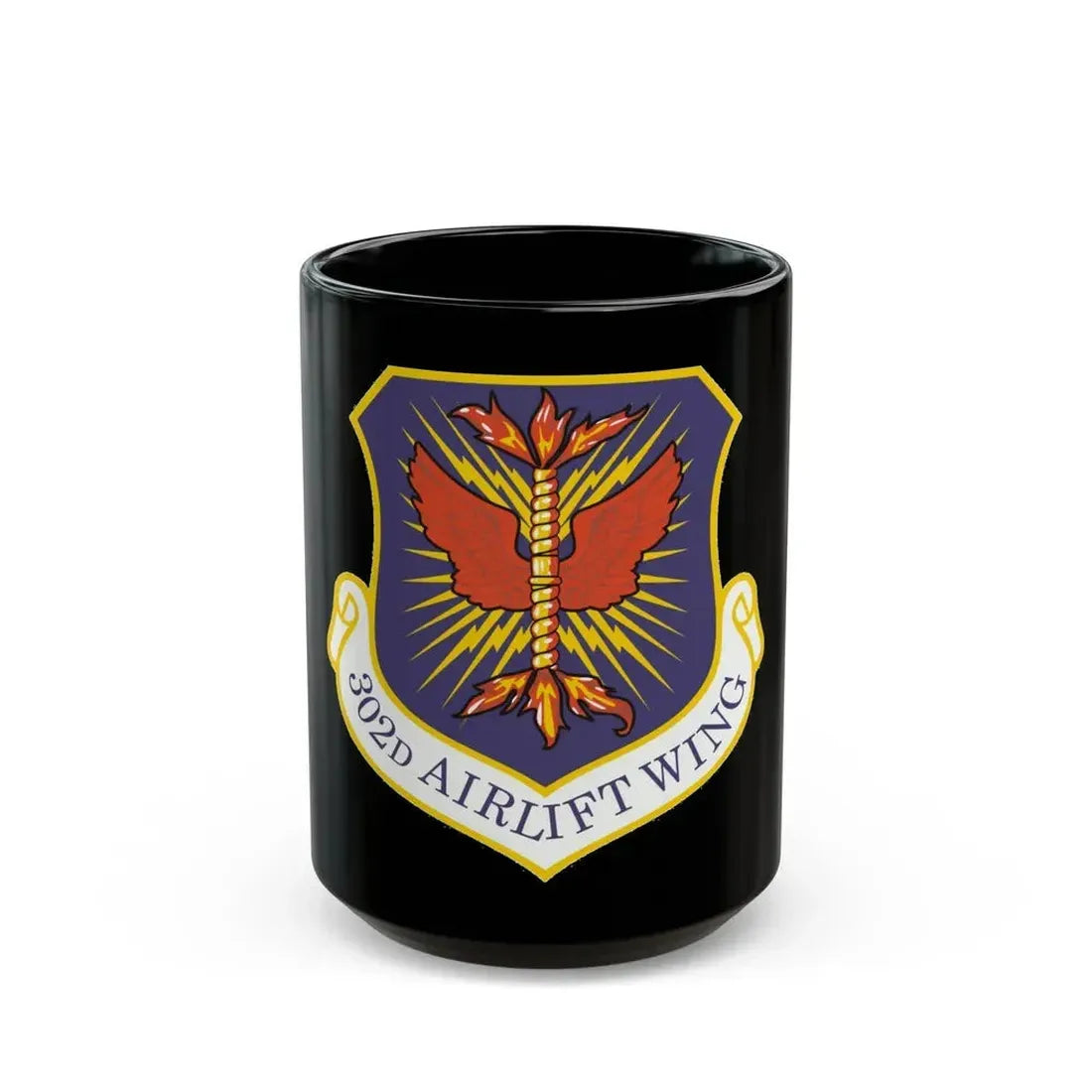 302d Airlift Wing (U.S. Air Force) Black Coffee Mug 15oz - Go Mug Yourself
