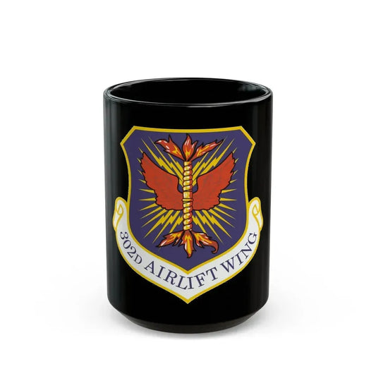 302d Airlift Wing (U.S. Air Force) Black Coffee Mug 15oz - Go Mug Yourself