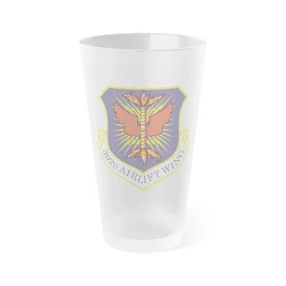 302d Airlift Wing (U.S. Air Force) Frosted Pint Glass 16oz 16oz Frosted - Go Mug Yourself