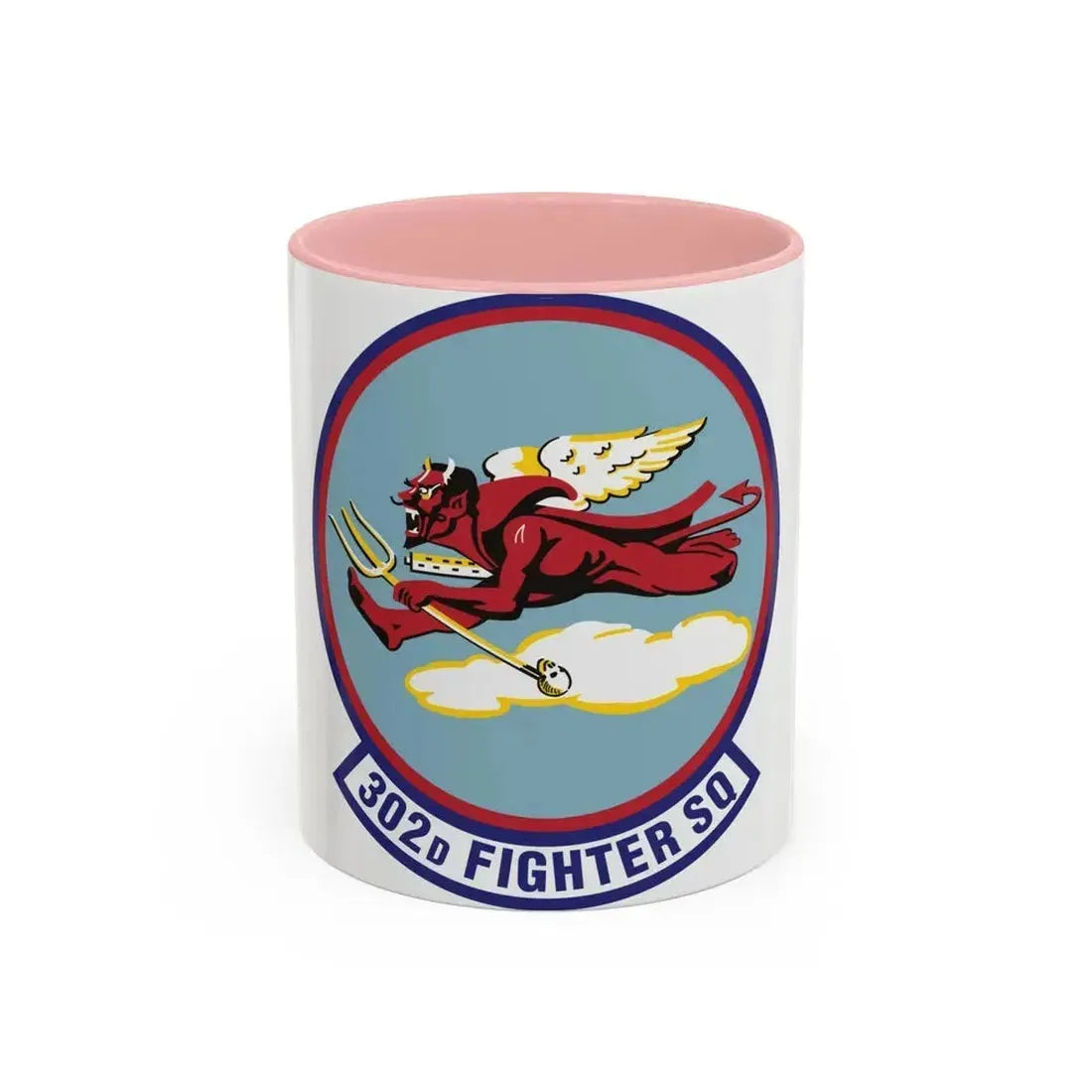 302d Fighter Squadron (U.S. Air Force) Accent Coffee Mug 11oz Pink - Go Mug Yourself