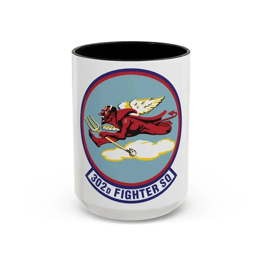 302d Fighter Squadron (U.S. Air Force) Accent Coffee Mug 15oz Black - Go Mug Yourself