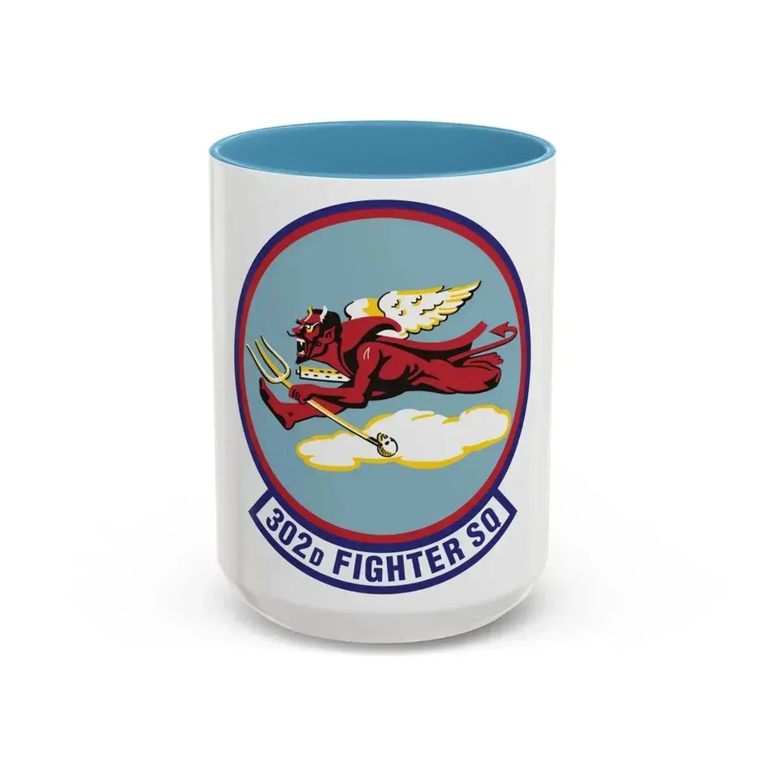 302d Fighter Squadron (U.S. Air Force) Accent Coffee Mug 15oz Light Blue - Go Mug Yourself