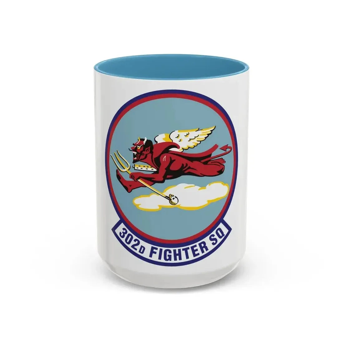 302d Fighter Squadron (U.S. Air Force) Accent Coffee Mug 15oz Light Blue - Go Mug Yourself