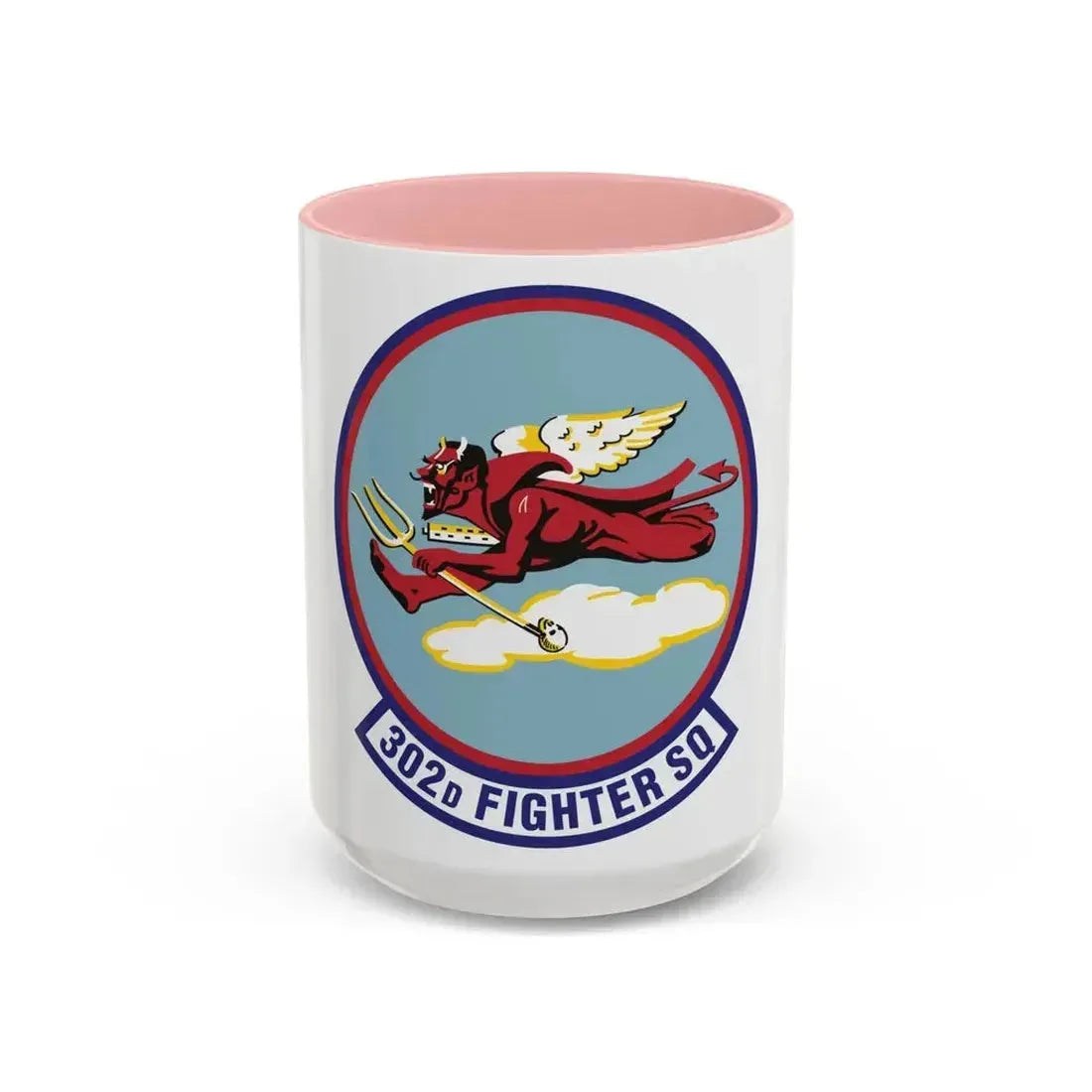 302d Fighter Squadron (U.S. Air Force) Accent Coffee Mug 15oz Pink - Go Mug Yourself