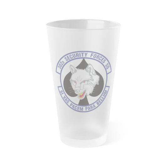 302d Security Forces Squadron (U.S. Air Force) Frosted Pint Glass 16oz-16oz-Frosted-Go Mug Yourself