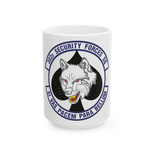 302d Security Forces Squadron (U.S. Air Force) White Coffee Mug-15oz-Go Mug Yourself