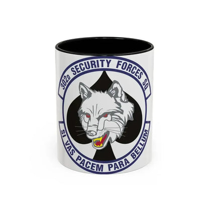 302d Security Forces Squadron (U.S. Air Force) Accent Coffee Mug 11oz Black - Go Mug Yourself
