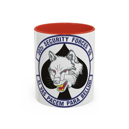 302d Security Forces Squadron (U.S. Air Force) Accent Coffee Mug 11oz Red - Go Mug Yourself
