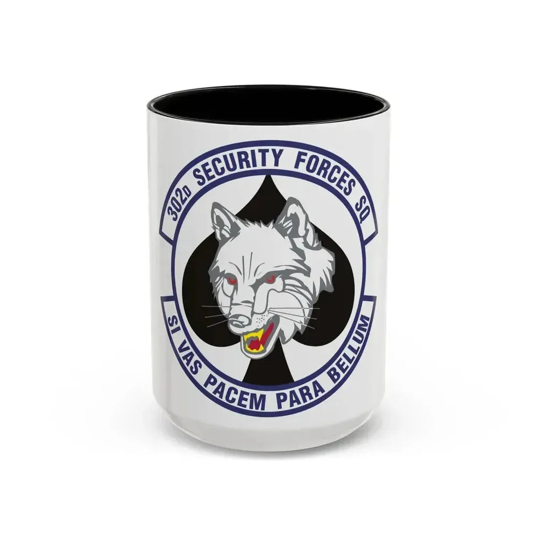 302d Security Forces Squadron (U.S. Air Force) Accent Coffee Mug 15oz Black - Go Mug Yourself