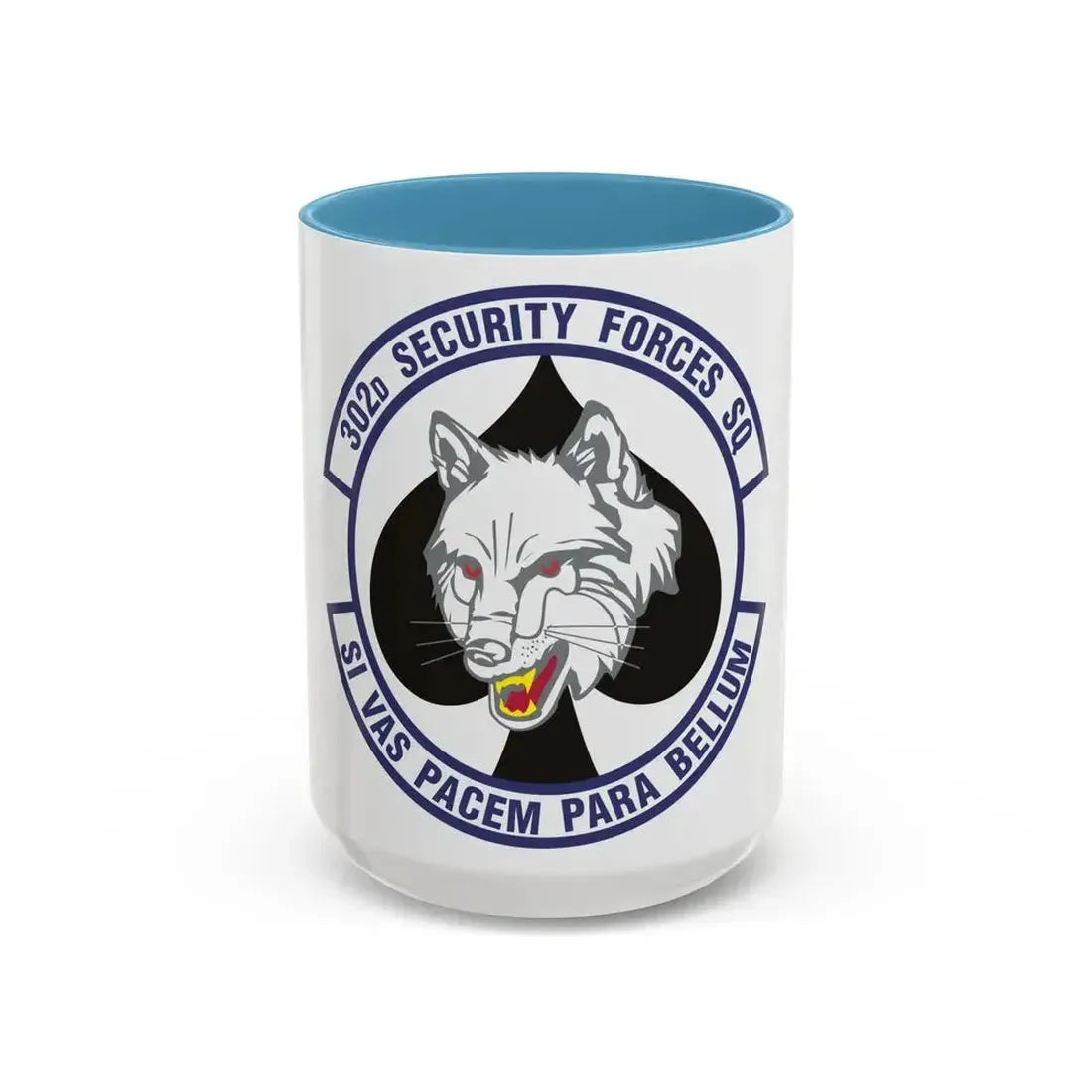 302d Security Forces Squadron (U.S. Air Force) Accent Coffee Mug 15oz Light Blue - Go Mug Yourself