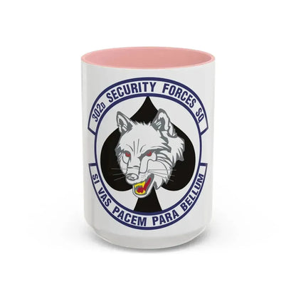 302d Security Forces Squadron (U.S. Air Force) Accent Coffee Mug 15oz Pink - Go Mug Yourself