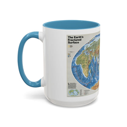 World Map - Tectonic Plates (1999) (Map) Accent Coffee Mug