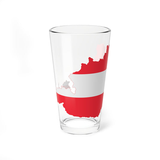 Austrian map with flag colors (Austria) Pint Glass 16oz