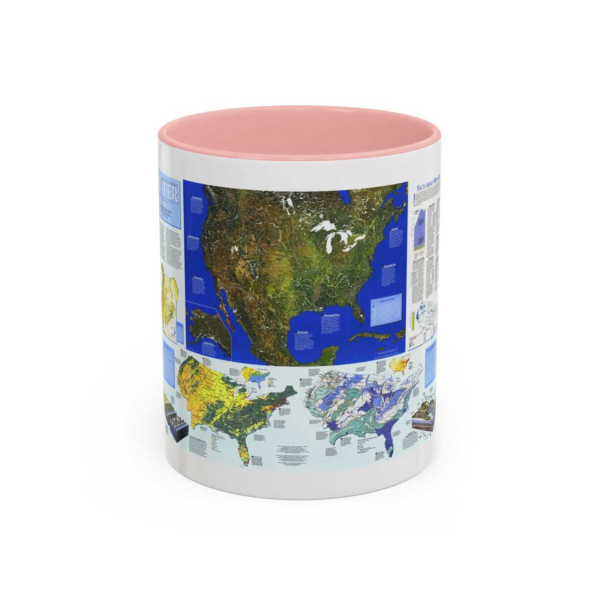 North America - Water- Precious Resource (1993) (Map) Accent Coffee Mug