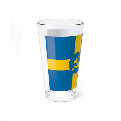 Flag of Folkhemmet (Sweden) Pint Glass 16oz