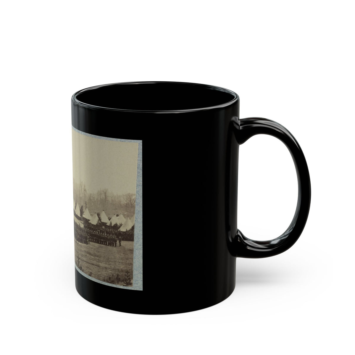 View Of Troops In Formation With Camp In Background (U.S. Civil War) Black Coffee Mug