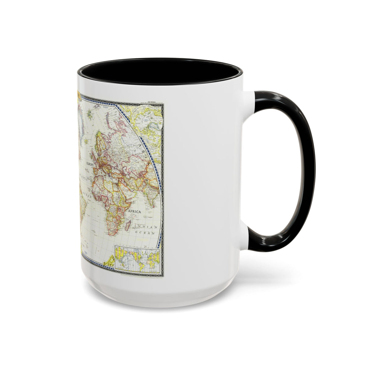 World Map (1951) (Map) Accent Coffee Mug