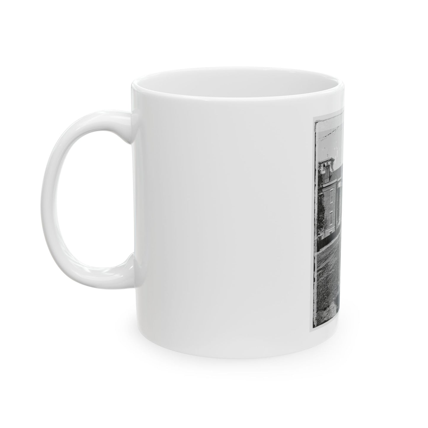 Atlanta, Georgia. Street In Atlanta (House Next To Church Used As Sherman's Headquarters (U.S. Civil War) White Coffee Mug