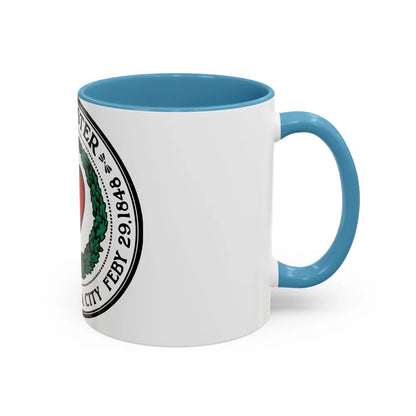 Seal of Worcester Massachusetts - Accent Coffee Mug-Go Mug Yourself