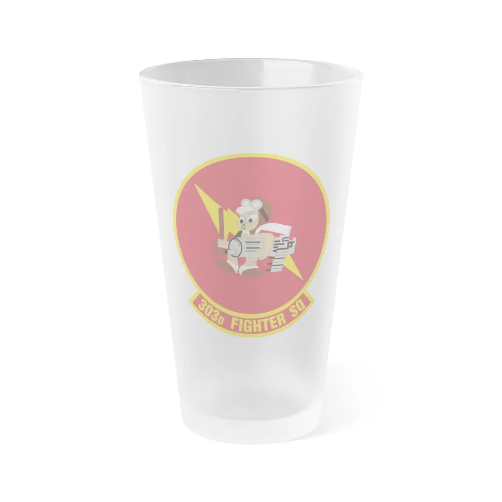 303d Fighter Squadron (U.S. Air Force) Frosted Pint Glass 16oz-16oz-Frosted-Go Mug Yourself