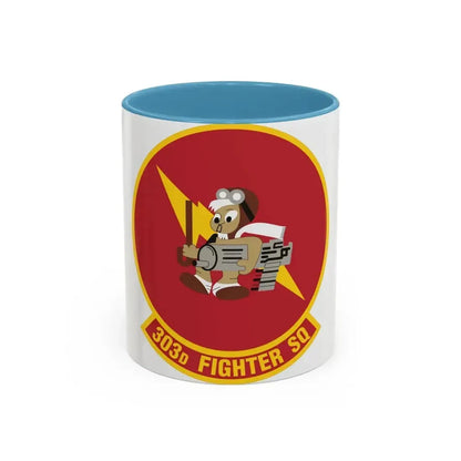 303d Fighter Squadron (U.S. Air Force) Accent Coffee Mug 11oz Light Blue - Go Mug Yourself