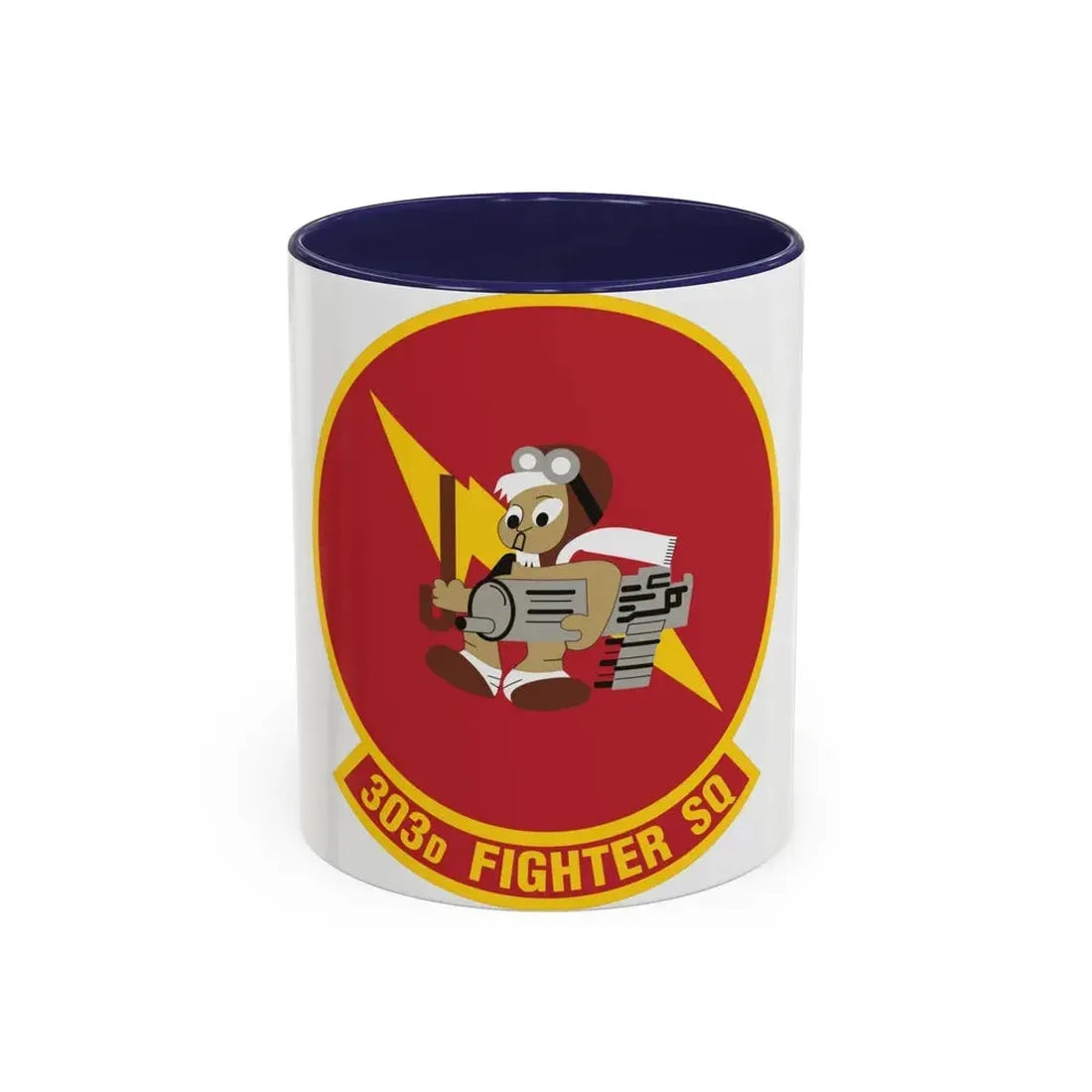 303d Fighter Squadron (U.S. Air Force) Accent Coffee Mug 11oz Navy - Go Mug Yourself