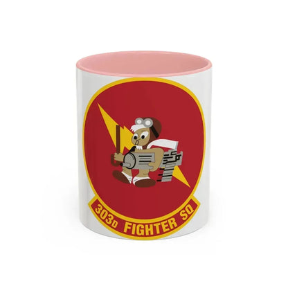 303d Fighter Squadron (U.S. Air Force) Accent Coffee Mug 11oz Pink - Go Mug Yourself