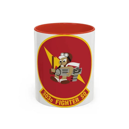 303d Fighter Squadron (U.S. Air Force) Accent Coffee Mug 11oz Red - Go Mug Yourself