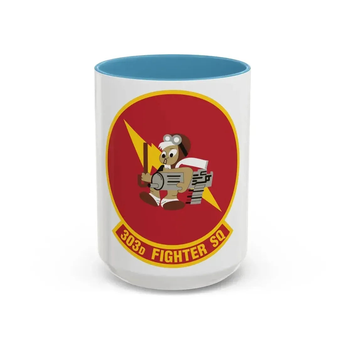 303d Fighter Squadron (U.S. Air Force) Accent Coffee Mug 15oz Light Blue - Go Mug Yourself