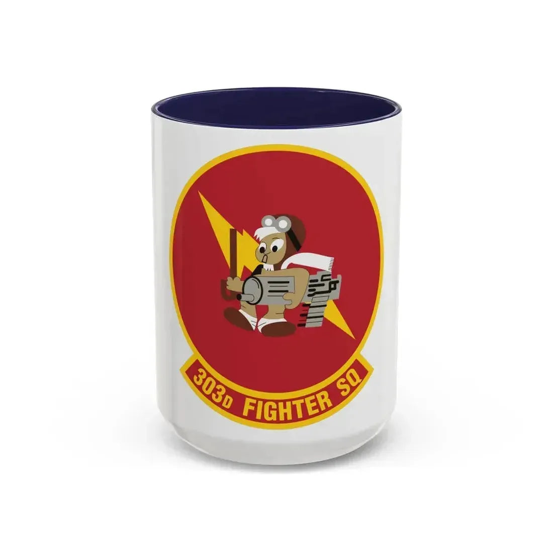 303d Fighter Squadron (U.S. Air Force) Accent Coffee Mug 15oz Navy - Go Mug Yourself