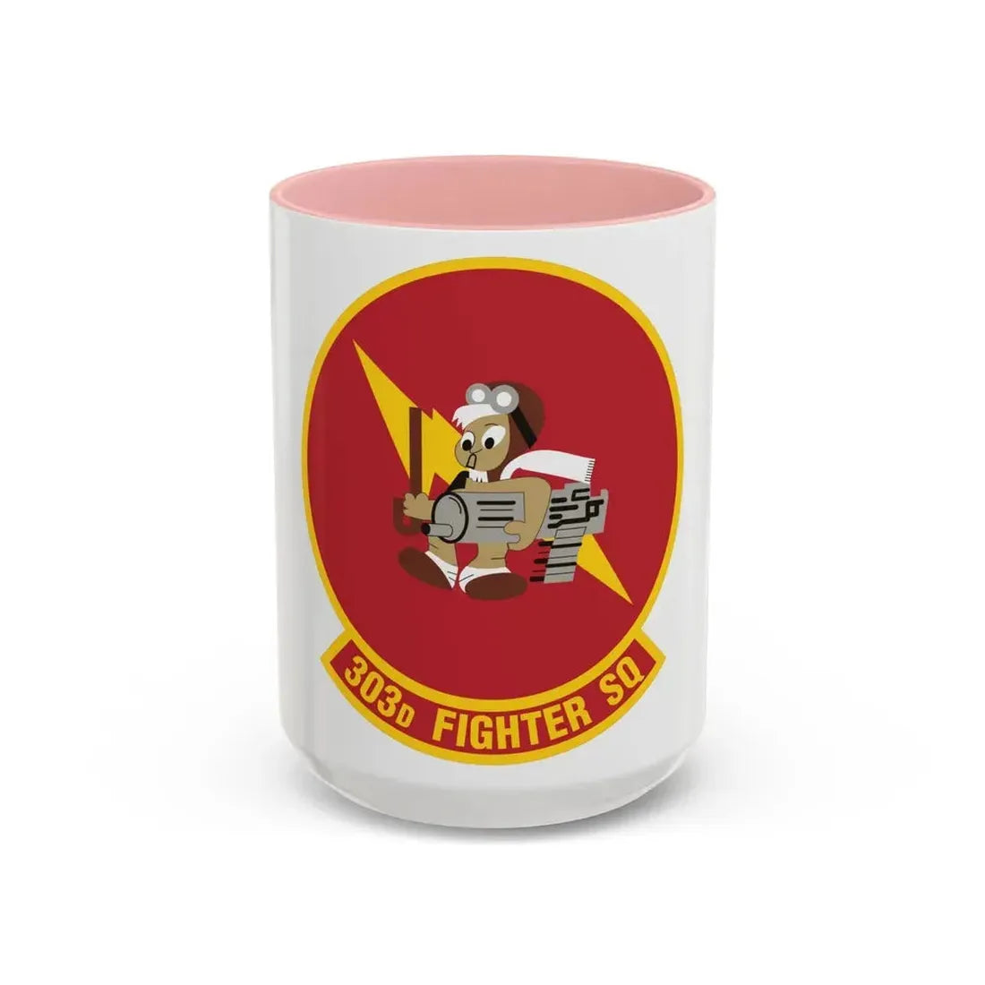 303d Fighter Squadron (U.S. Air Force) Accent Coffee Mug 15oz Pink - Go Mug Yourself