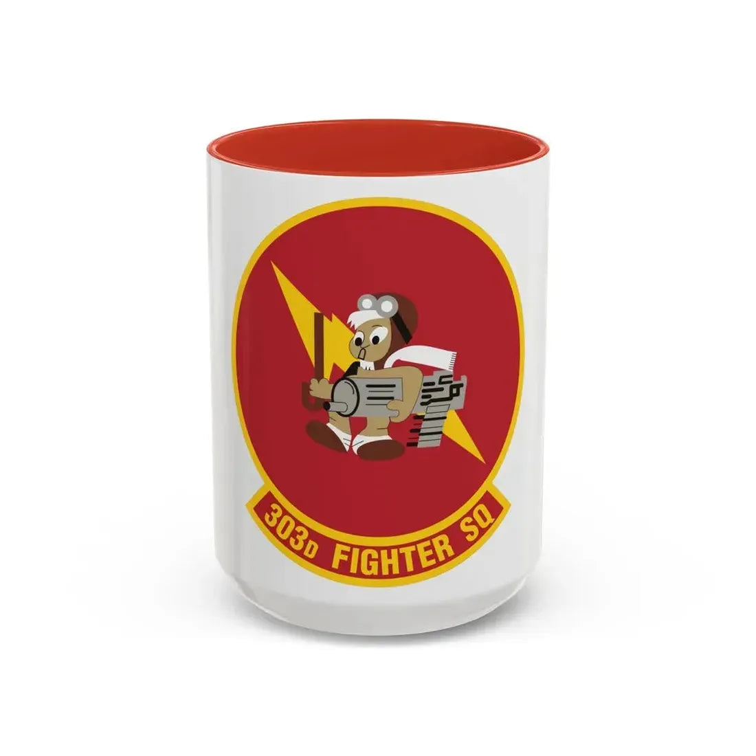 303d Fighter Squadron (U.S. Air Force) Accent Coffee Mug 15oz Red - Go Mug Yourself