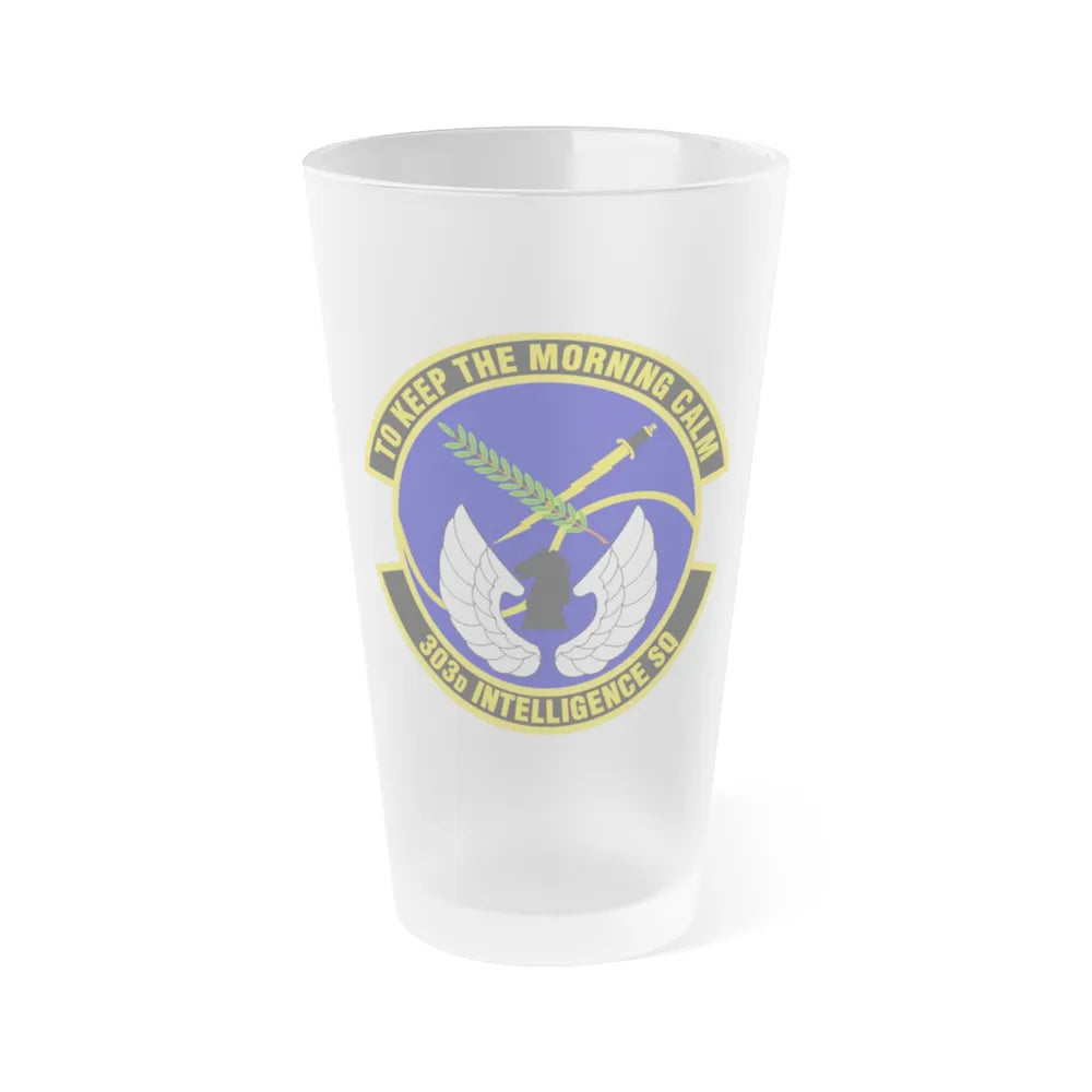 303d Intelligence Squadron (U.S. Air Force) Frosted Pint Glass 16oz-16oz-Frosted-Go Mug Yourself