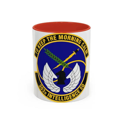 303d Intelligence Squadron (U.S. Air Force) Accent Coffee Mug 11oz Red - Go Mug Yourself