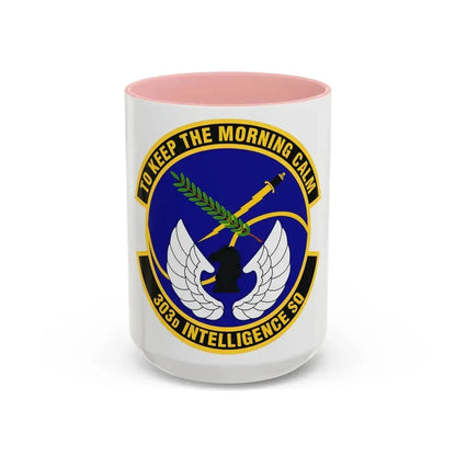 303d Intelligence Squadron (U.S. Air Force) Accent Coffee Mug 15oz Pink - Go Mug Yourself