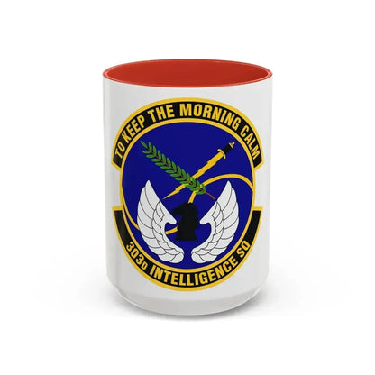 303d Intelligence Squadron (U.S. Air Force) Accent Coffee Mug 15oz Red - Go Mug Yourself