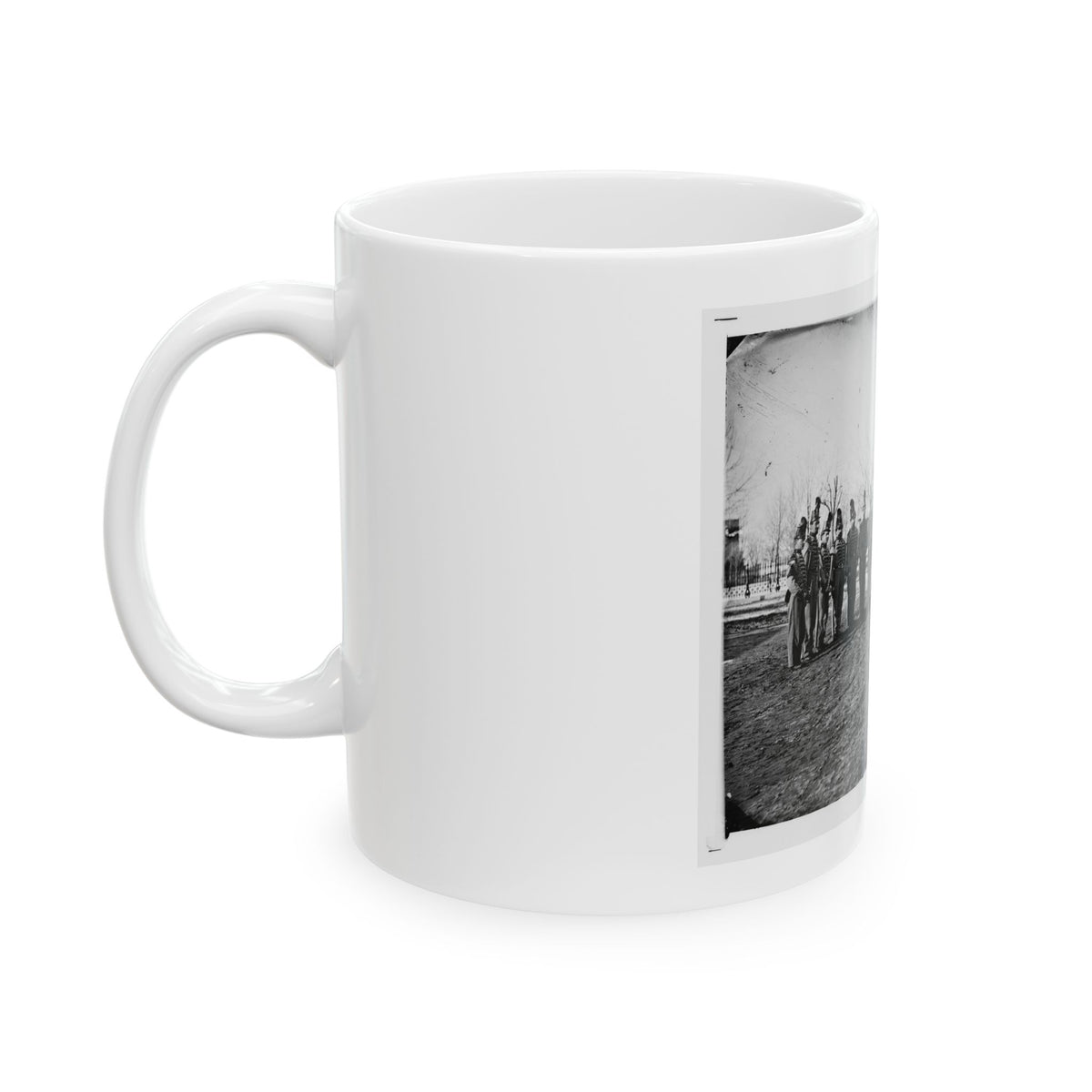 Washington, D.C. Band Of 9th Veteran Reserve Corps, In Shakoes And Frogged Jackets, At Washington Circle (U.S. Civil War) White Coffee Mug