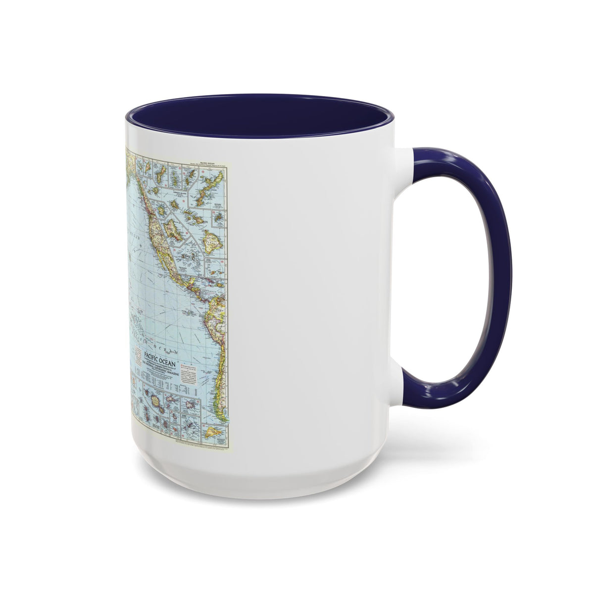 Pacific Ocean (1952) (Map) Accent Coffee Mug