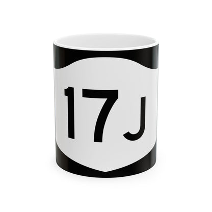 NY-17J (New York) (Road Sign) White Coffee Mug