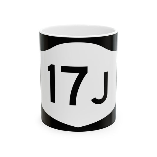 NY-17J (New York) (Road Sign) White Coffee Mug