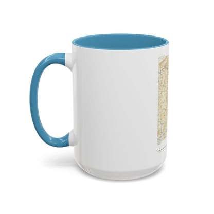 USA - North Carolina, Tennessee (1889) (Map) Accent Coffee Mug