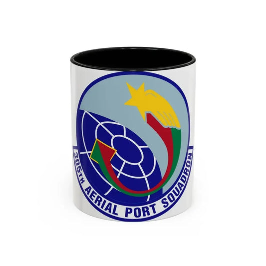 305 Aerial Port Squadron AMC (U.S. Air Force) Accent Coffee Mug 11oz Black - Go Mug Yourself