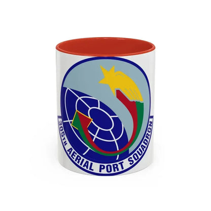305 Aerial Port Squadron AMC (U.S. Air Force) Accent Coffee Mug 11oz Red - Go Mug Yourself