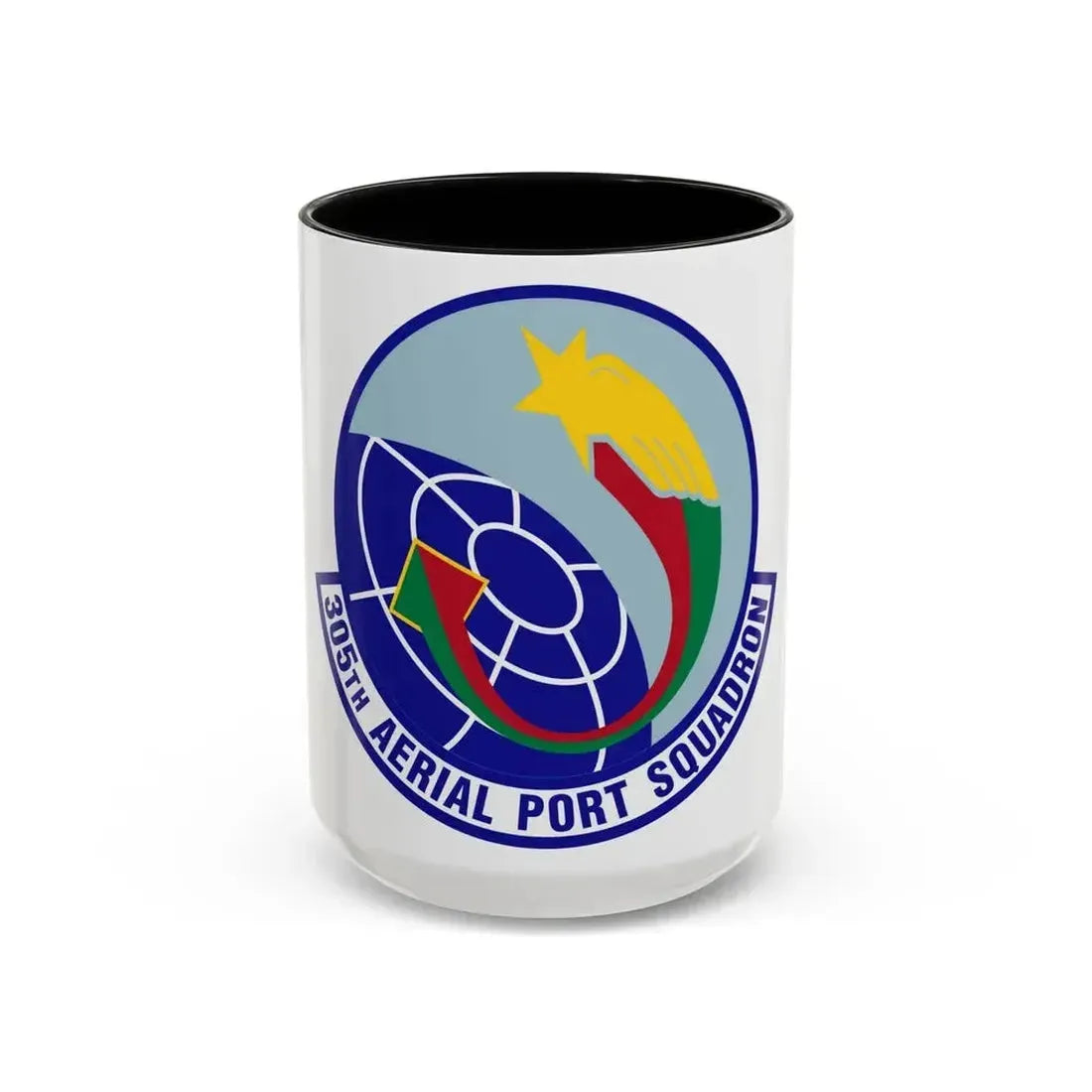 305 Aerial Port Squadron AMC (U.S. Air Force) Accent Coffee Mug 15oz Black - Go Mug Yourself