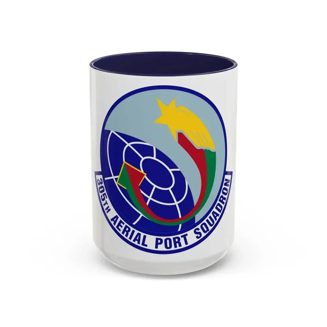 305 Aerial Port Squadron AMC (U.S. Air Force) Accent Coffee Mug 15oz Navy - Go Mug Yourself